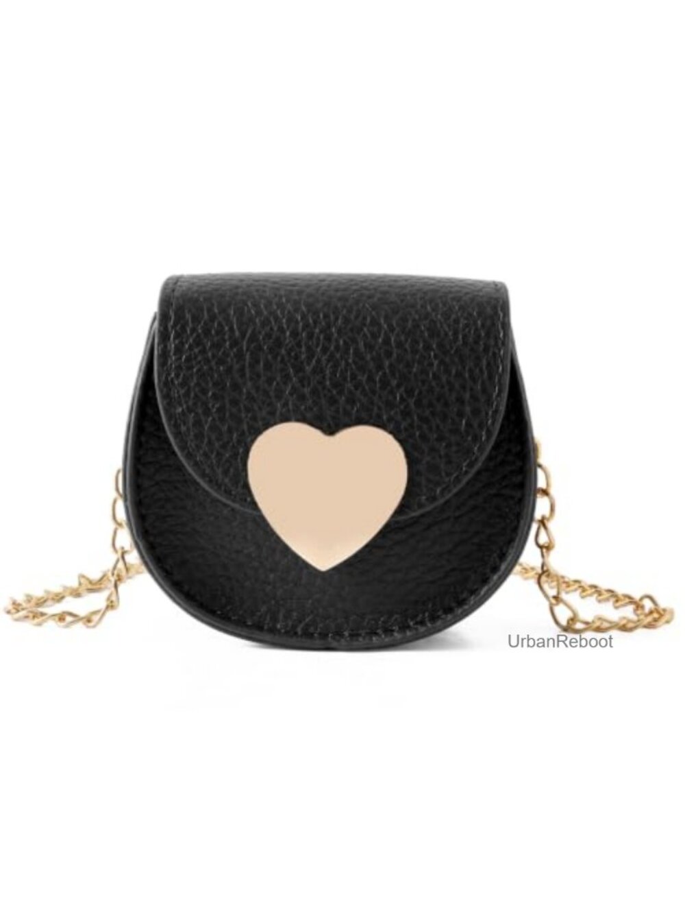 Girls Heart Shaped Crossbody Purse Faux Leather Mini Bag Adjustable Strap